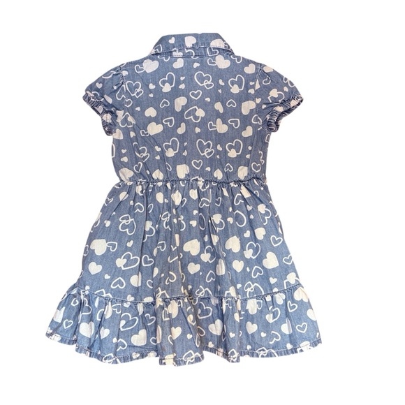 Little Lass denim dress with hot pink buttons & sunglasses | NWT | 12 months - Picture 2 of 14